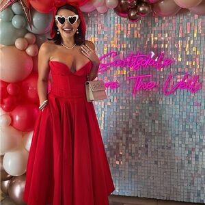 Fashion Nova Scarlet Strapless Midi Dress